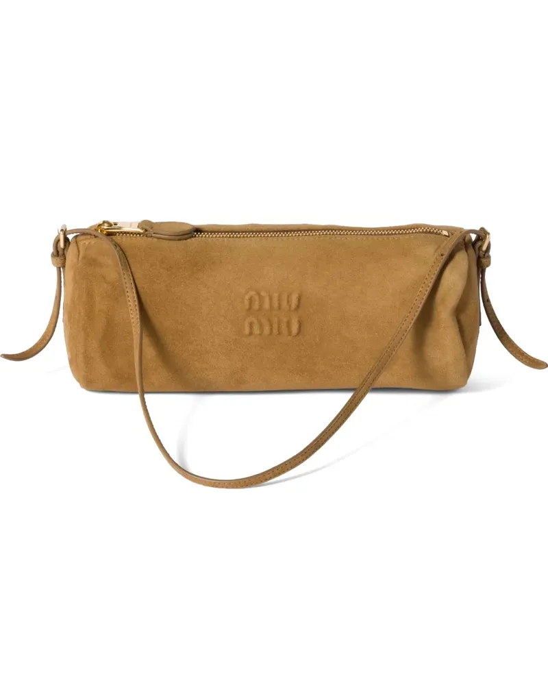 Miu Miu Schultertasche aus Wildleder - Grün Grün