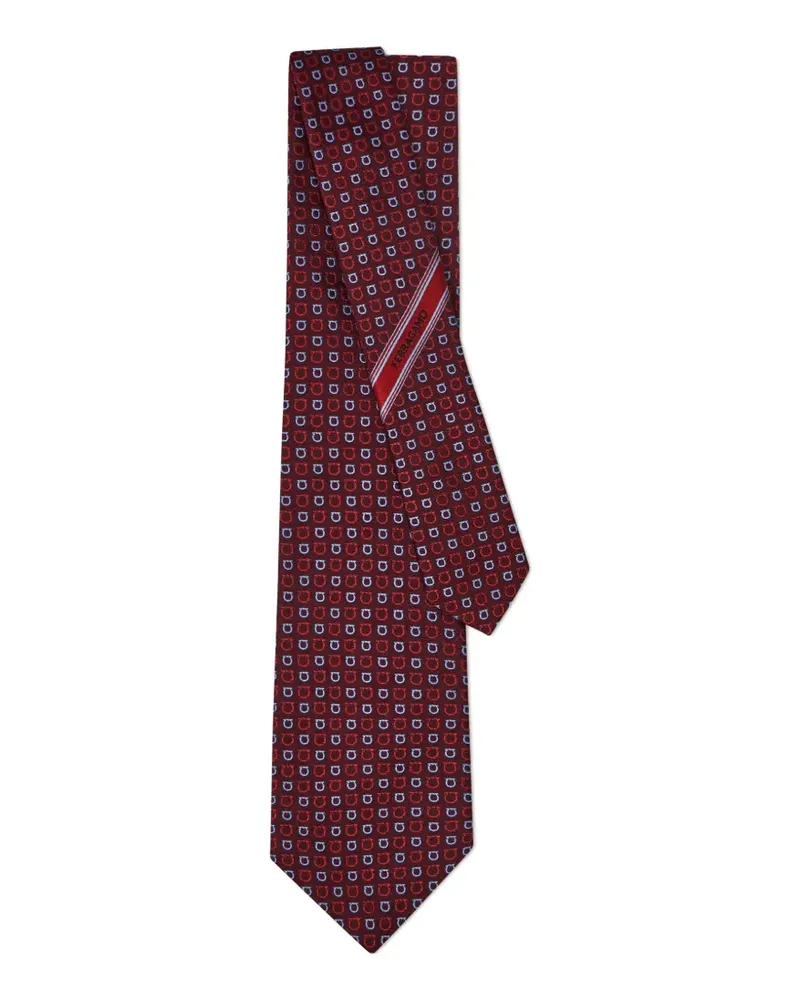 Ferragamo Krawatte mit Gancini-Jacquardmuster - Rot Rot