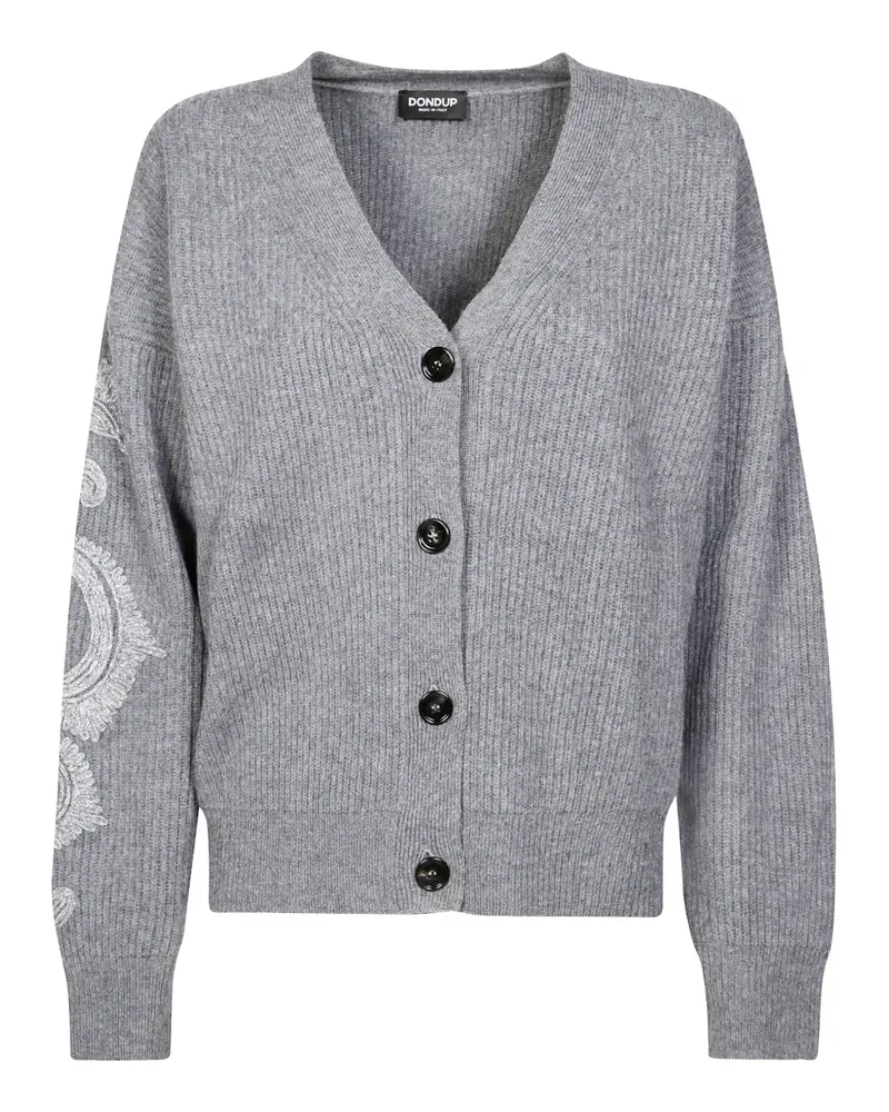 Dondup embroidered-buttoned cardigan - Grau Grau
