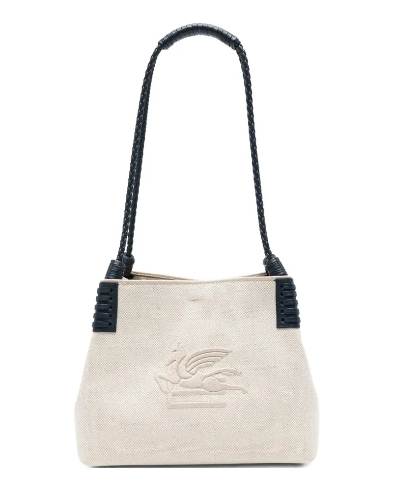 Etro logo braided shoulder bag - Nude Nude