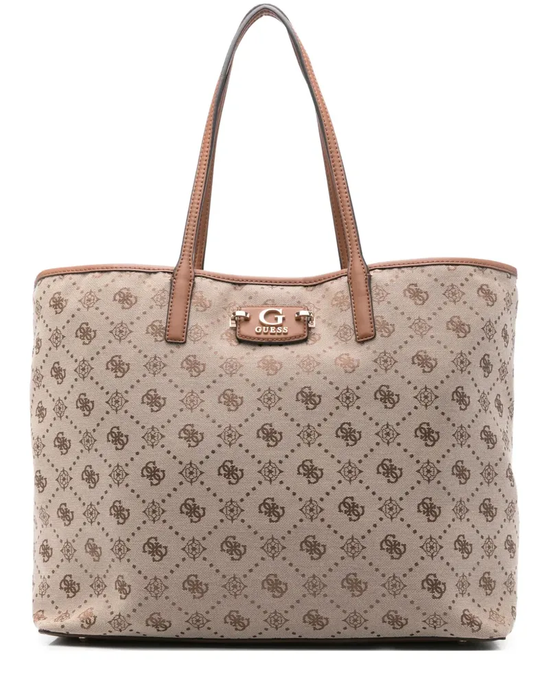 Guess Handtasche mit Logo-Schild - Nude Nude