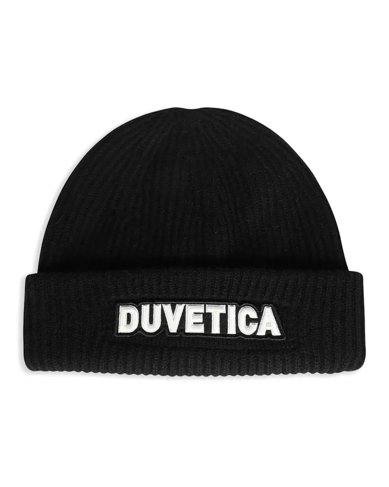 Duvetica Beanie mit Logo-Applikation - Schwarz Schwarz