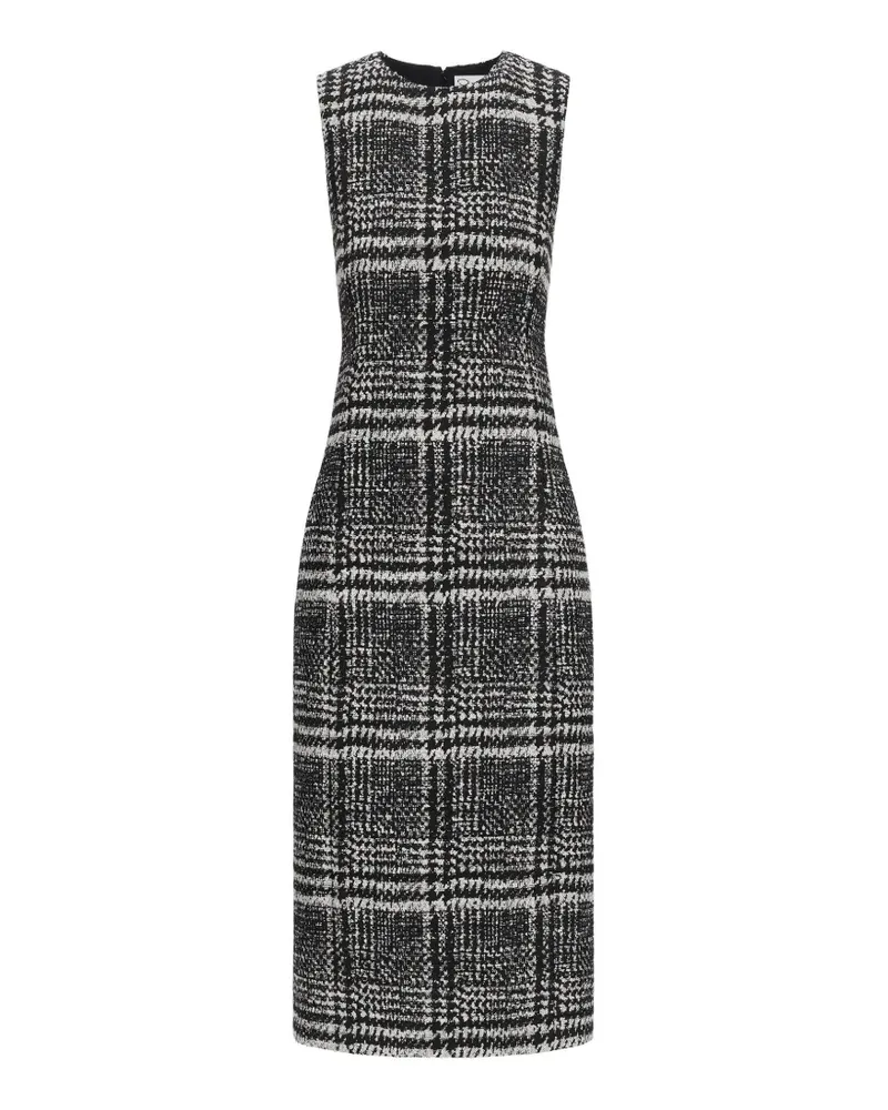 Oscar de la Renta Kariertes Midikleid aus Boucle-Tweed - Schwarz Schwarz