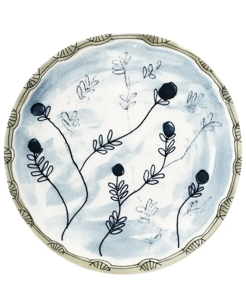 Serax x Marni Keramikteller mit Blumenprint - Blau Blau