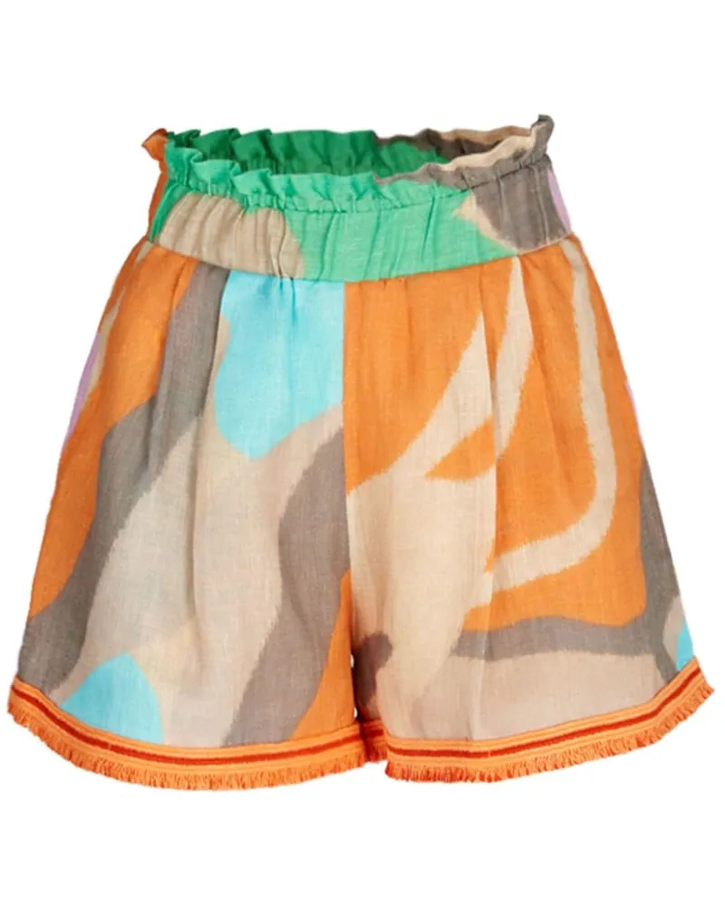 Silvia Tcherassi Giorgio Shorts mit abstraktem Print - Orange Orange