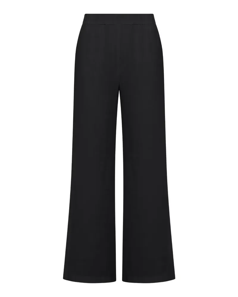 120% Lino wide-leg linen trousers - Schwarz Schwarz