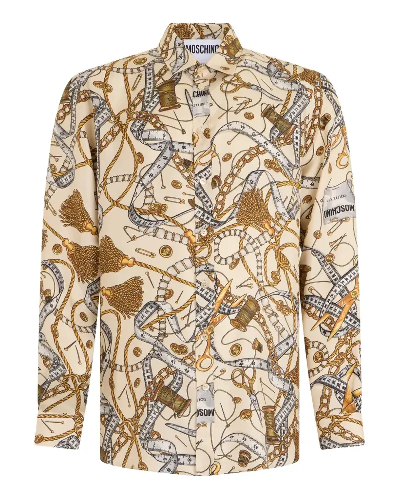 Moschino graphic-print shirt - Nude Nude