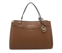 Shopper mit Logo-Schild - Braun