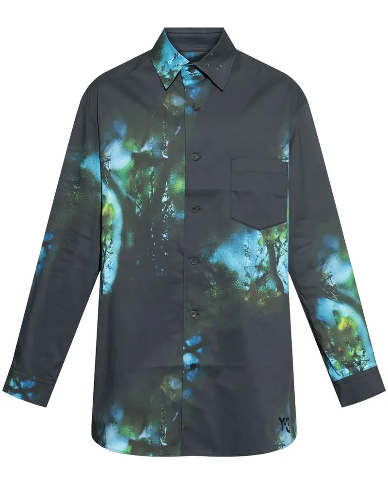 Y-3 Hemd mit Stretchanteil - Grau Grau