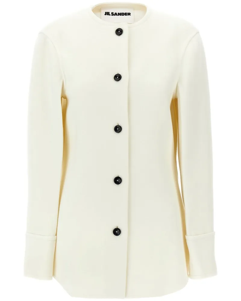 Jil Sander Mantel aus Wolle - Weiß Weiß