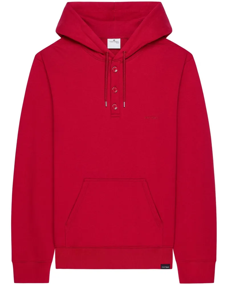 Courrèges Geknöpfter Hoodie - Rot Rot