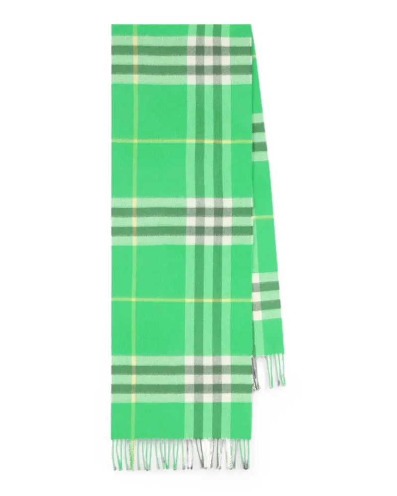 Burberry Check fringed scarf - Grün Grün