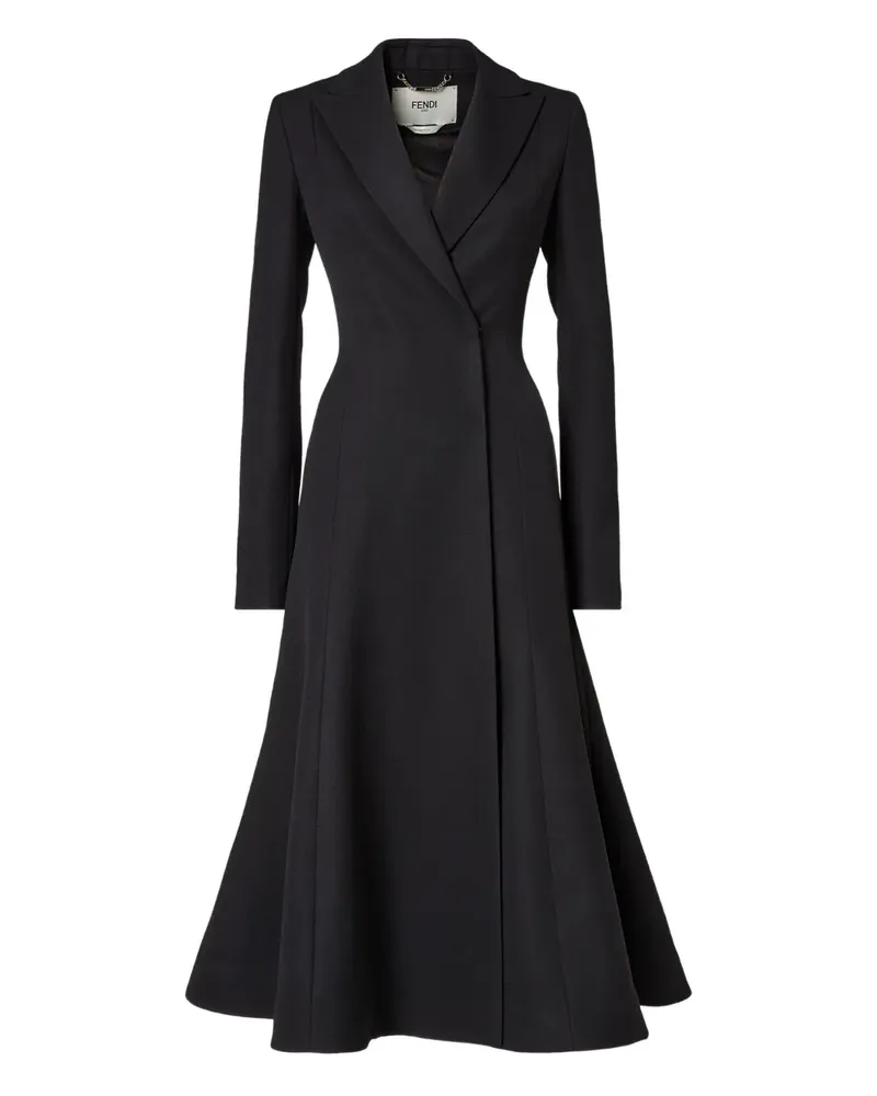 Fendi grain-de-poudre wool coat - Schwarz Schwarz