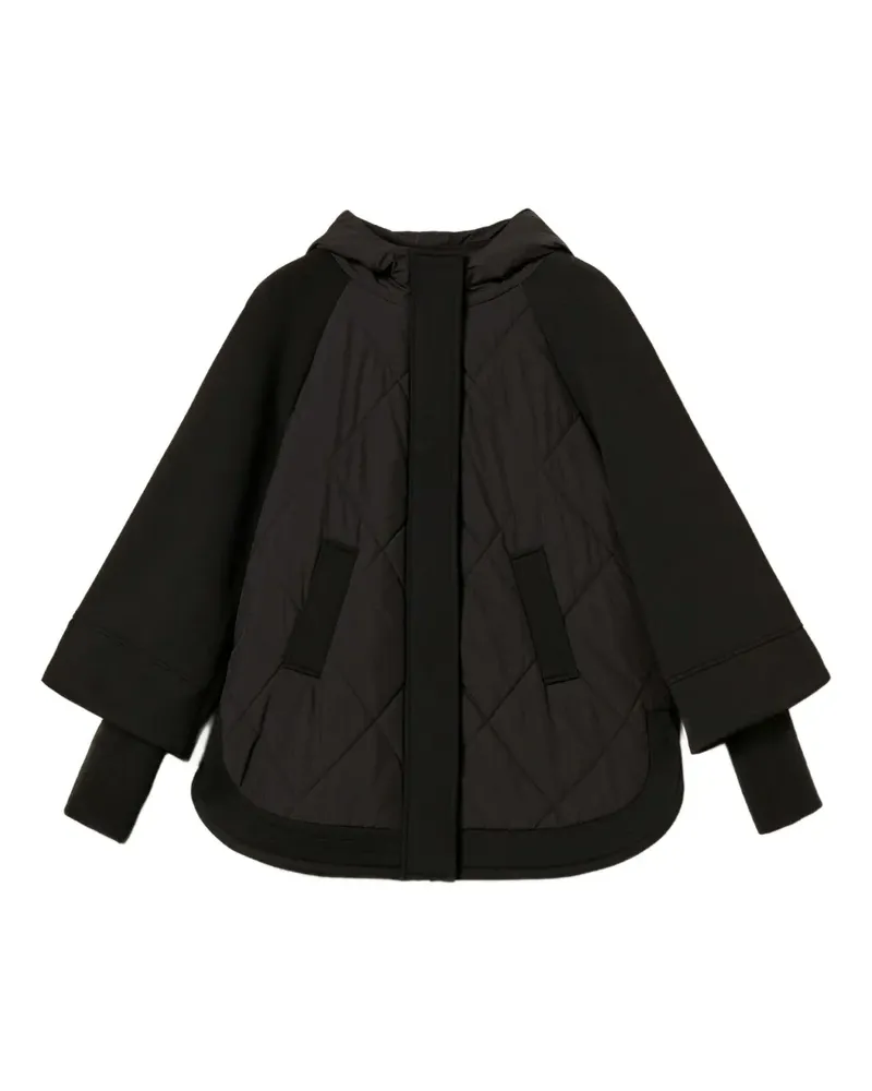 Twin-Set Gesteppte Kapuzenjacke - Schwarz Schwarz