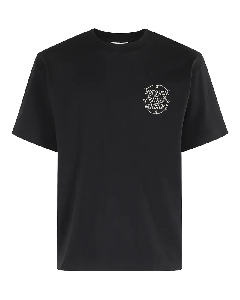 Drôle de Monsieur T-Shirt mit grafischem Detail - Schwarz Schwarz