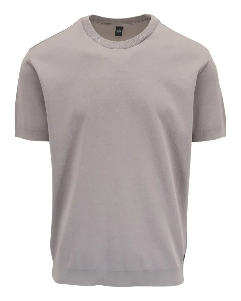 Wahts Miles ribbed-trim piqué T-shirt - Grau Grau
