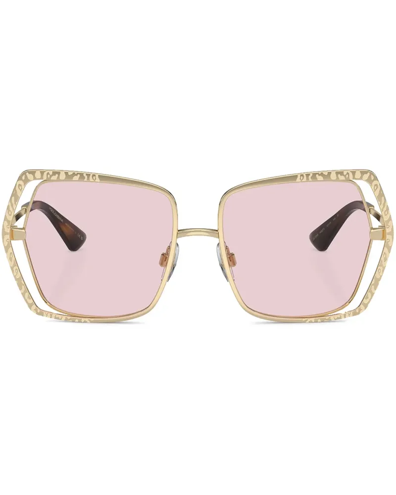 Dolce & Gabbana Sonnenbrille mit eckigem Gestell - Gold Gold