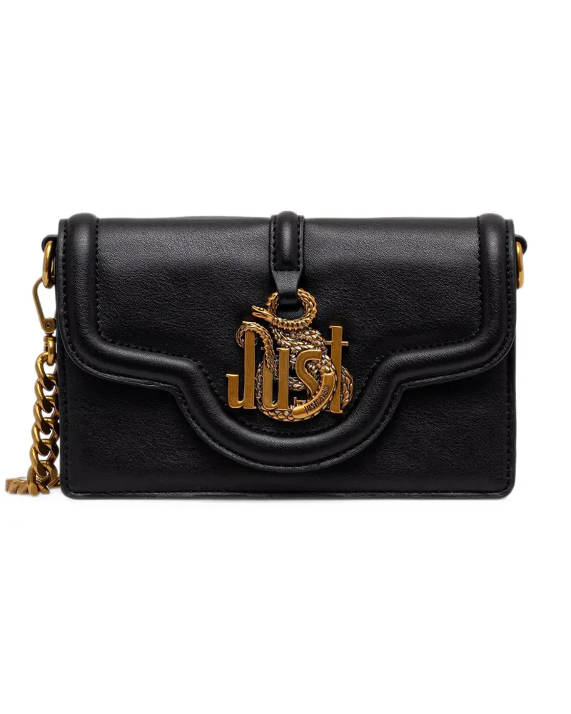 Just Cavalli Clutch mit Schlangen-Schild - Schwarz Schwarz
