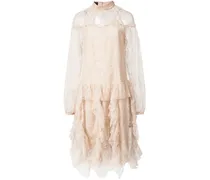 Semi-transparentes Spitzenkleid - Nude