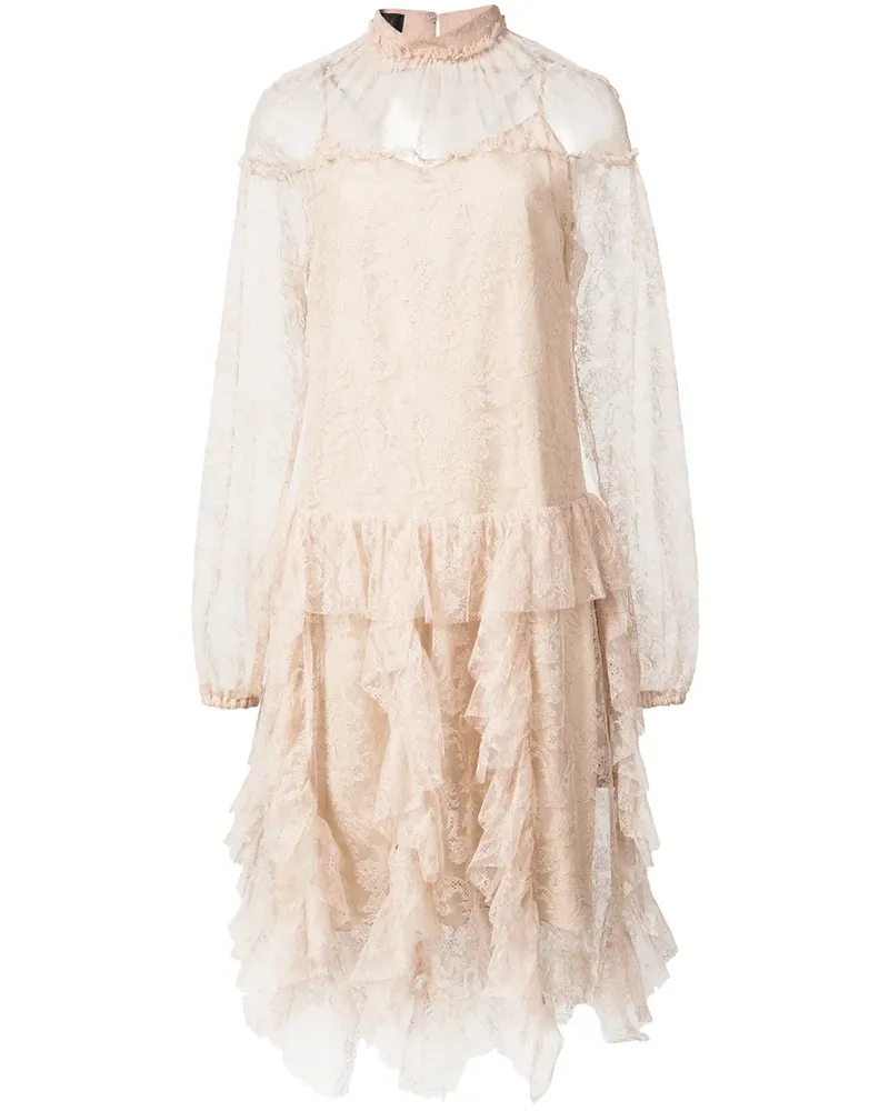 Rochas Semi-transparentes Spitzenkleid - Nude Nude