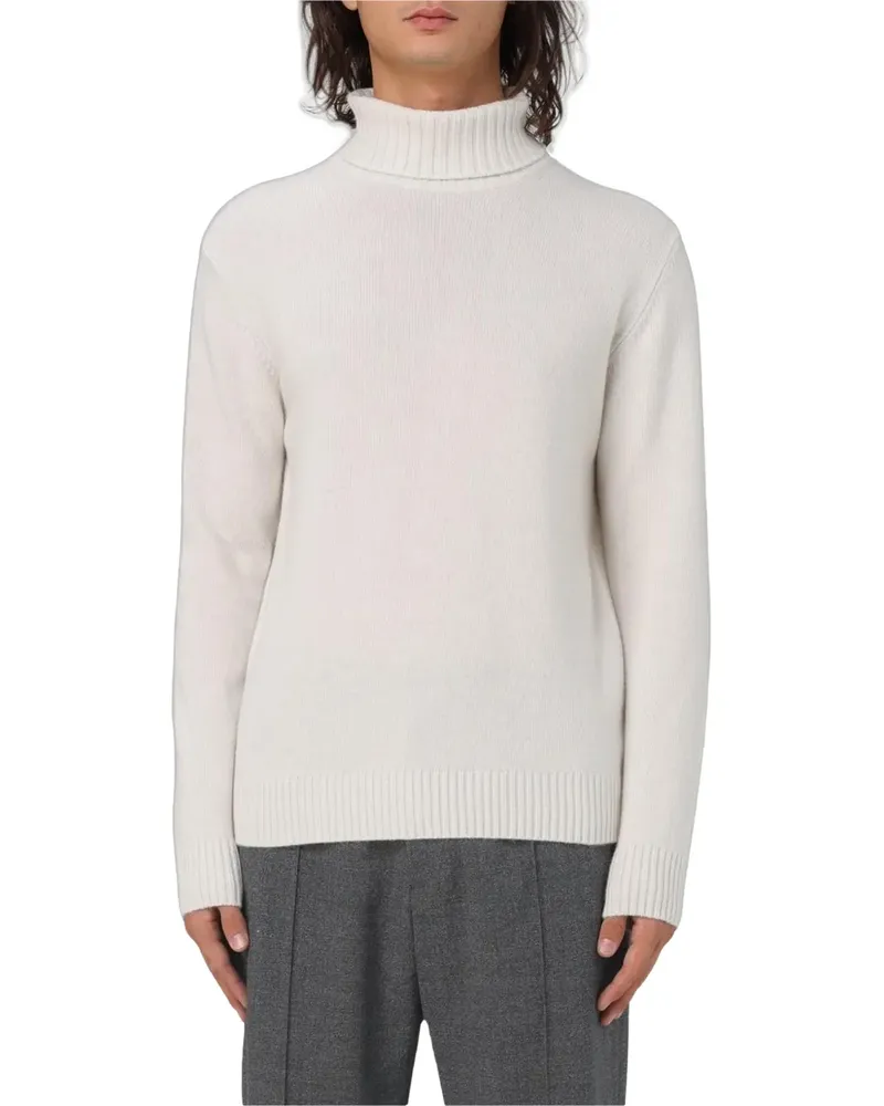 XC Rollkragenpullover mit geripptem Saum - Weiß Weiß