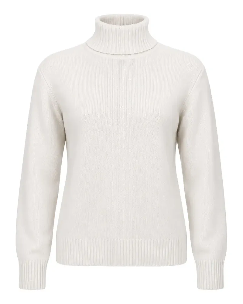 XC Rollkragenpullover mit geripptem Saum - Weiß Weiß