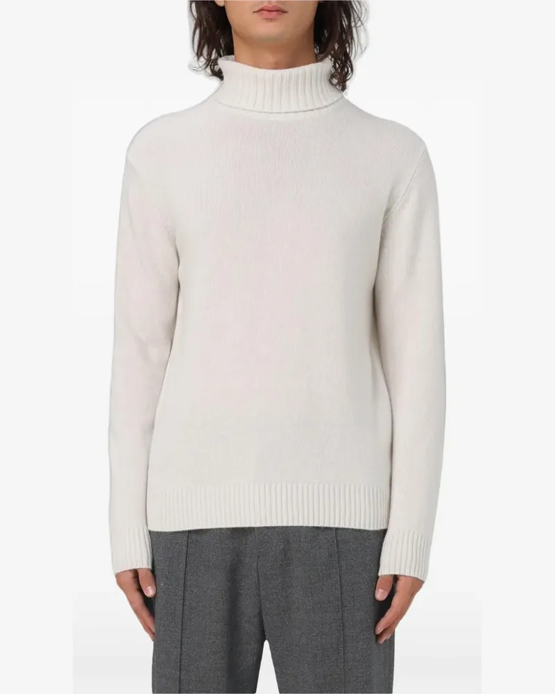 XC Rollkragenpullover mit geripptem Saum - Weiß Weiß