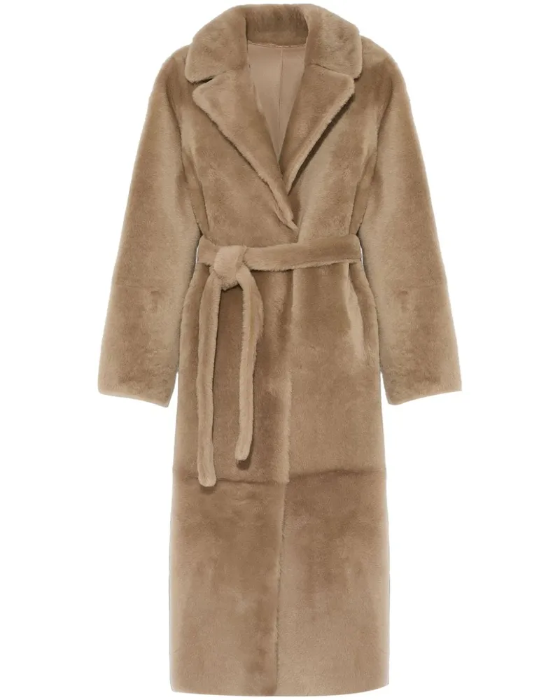 Yves Salomon Shearling-Mantel - Braun Braun