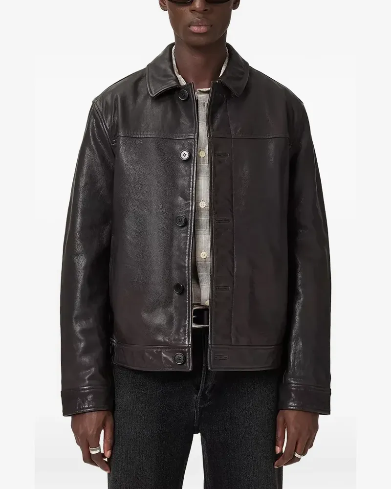 AllSaints Nates leather jacket - Braun Braun
