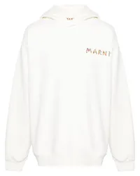 Marni Hoodie mit Logo-Print Weiß