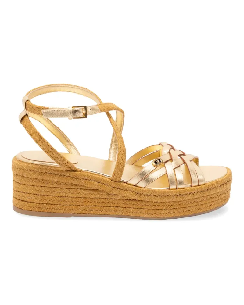 Valentino Garavani metallic-leather braided espadrilles - Gold Gold