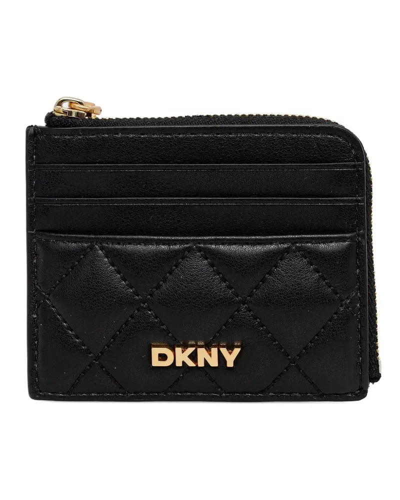 DKNY logo-lettering quilted wallet - Schwarz Schwarz