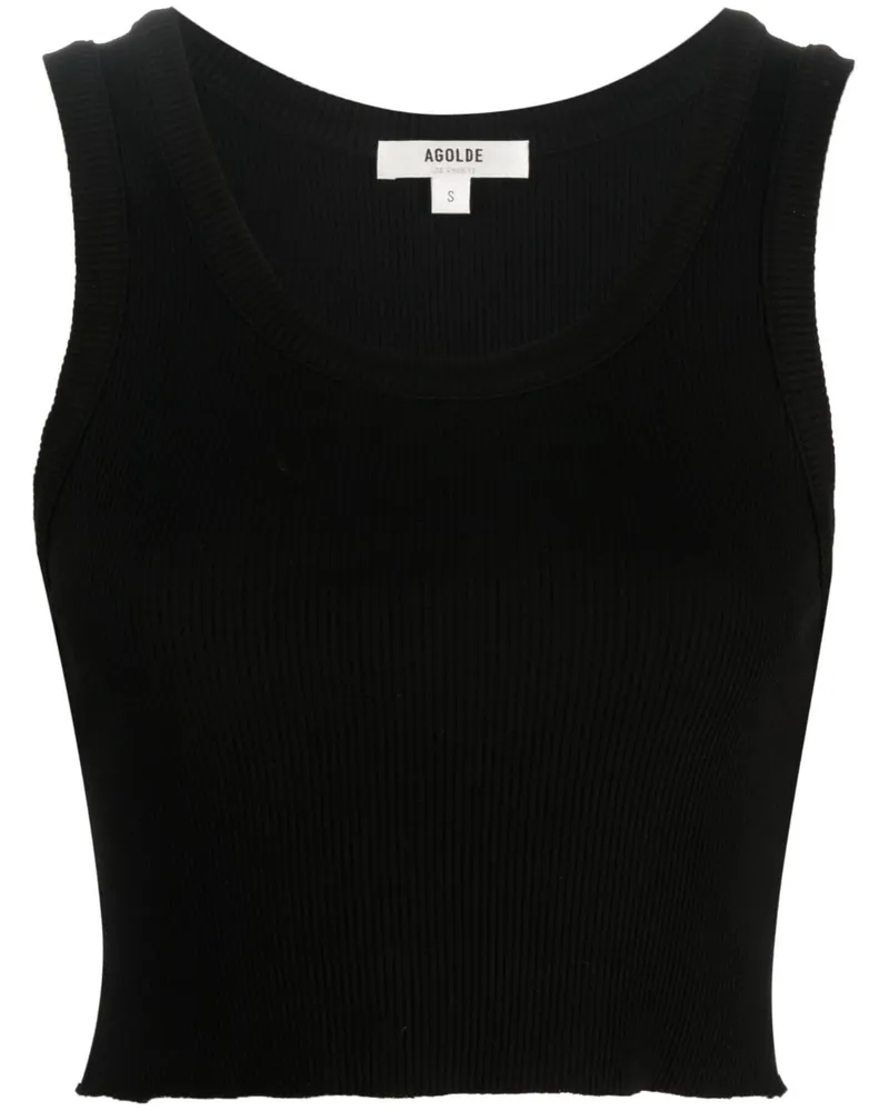 AGOLDE Geripptes Stricktop - Schwarz Schwarz