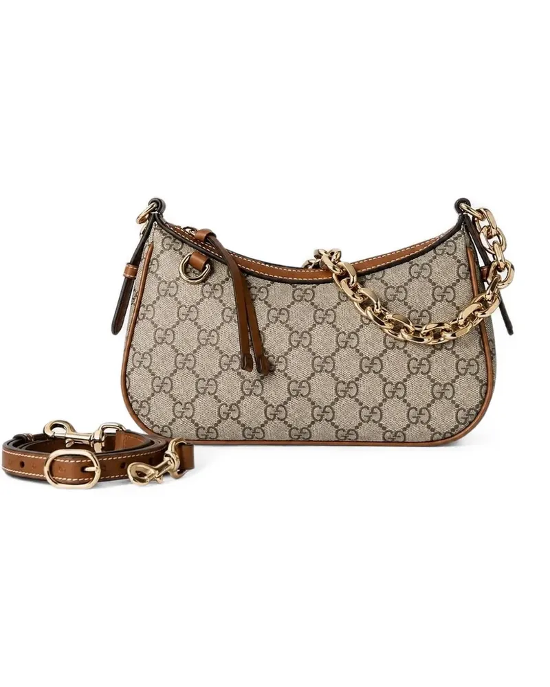 Gucci GG Emblem Schultertasche mit Monogramm - Nude Nude