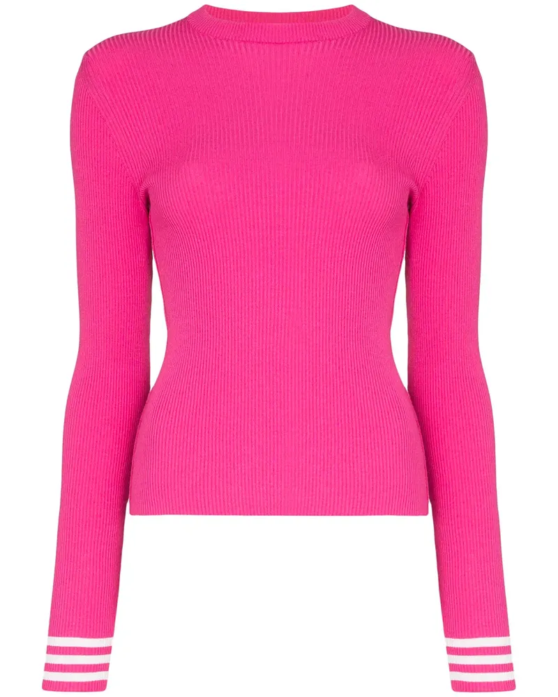OFF-WHITE Gerippter Strickpullover - Rosa Rosa