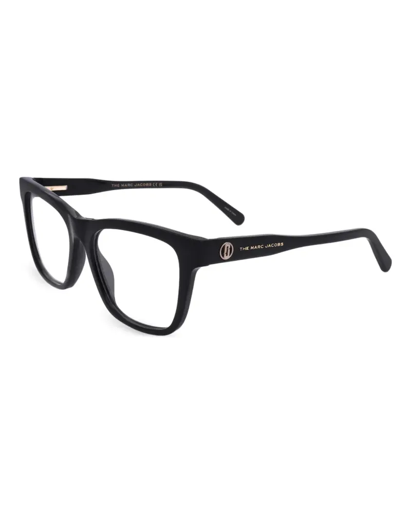 Marc Jacobs Eckige Brille mit Logo-Schild - Schwarz Schwarz