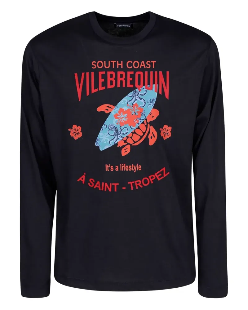 Vilebrequin Langarmshirt mit grafischem Print - Blau Blau
