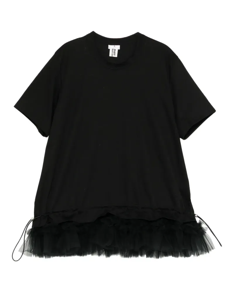Noir Kei Ninomiya tulle-hem T-shirt - Schwarz Schwarz