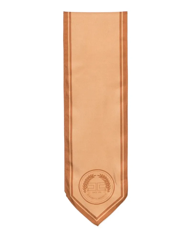 Elisabetta Franchi Seidenschal mit Logo-Print - Nude Nude
