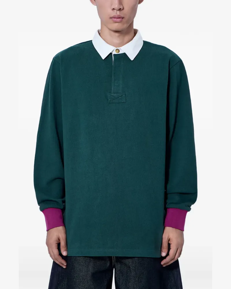 Entire Studios Jonah contrast-collar rugby polo shirt - Grün Grün