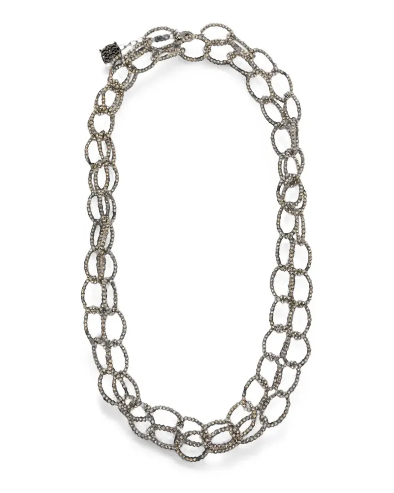 PANICALE Cashmere beaded layered necklace - Grau Grau
