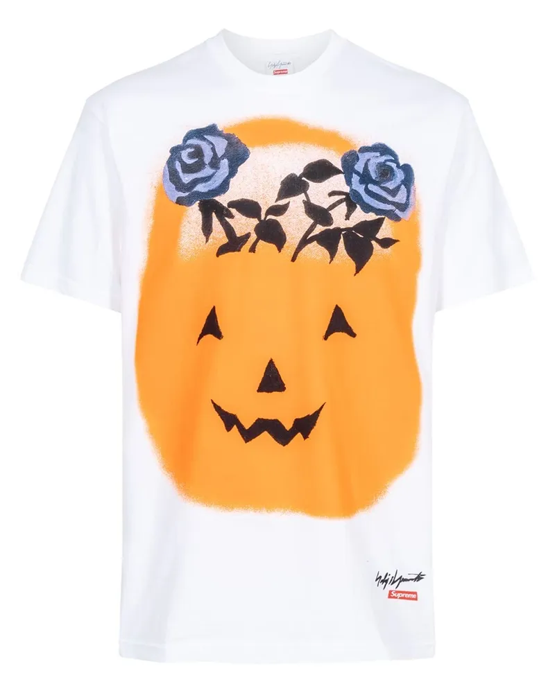 Supreme Being x Yohji Yamamoto T-Shirt mit Kürbis-Print - Weiß Weiß