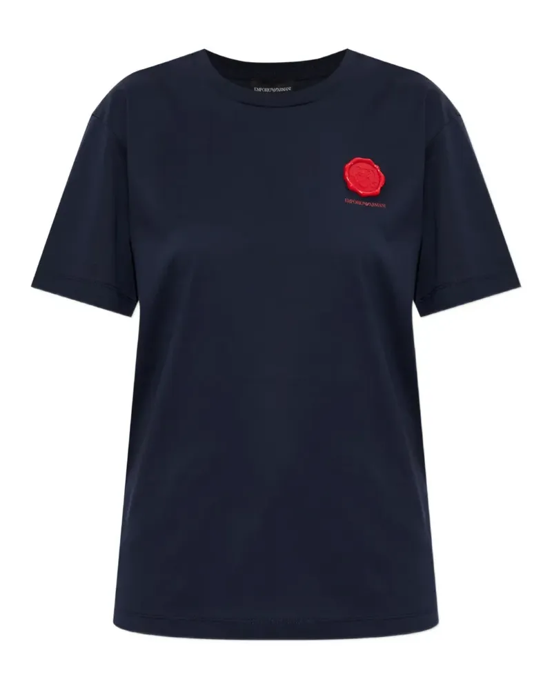 Emporio Armani mercerized jersey T-shirt Valentine Day capsule - Blau Blau