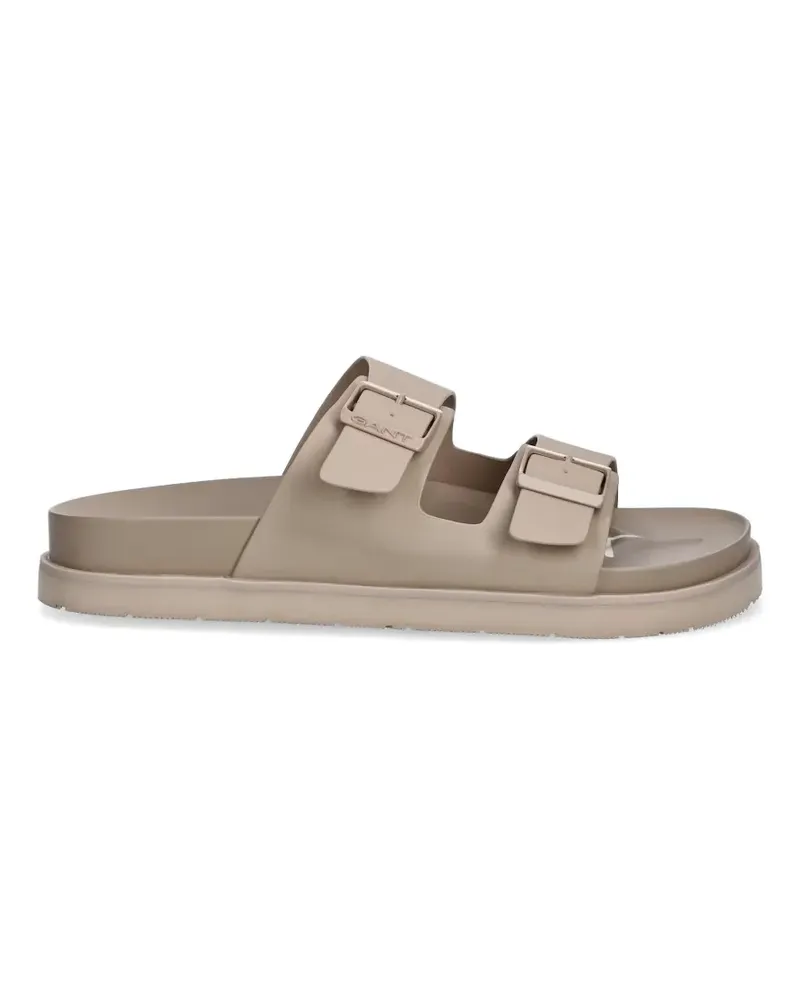 Gant buckle-fastening double-strap slides - Nude Nude