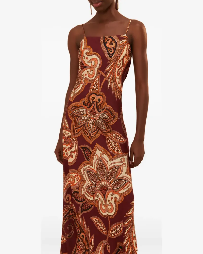 FARM Rio Maxikleid mit Leoparden-Print - Rot Rot