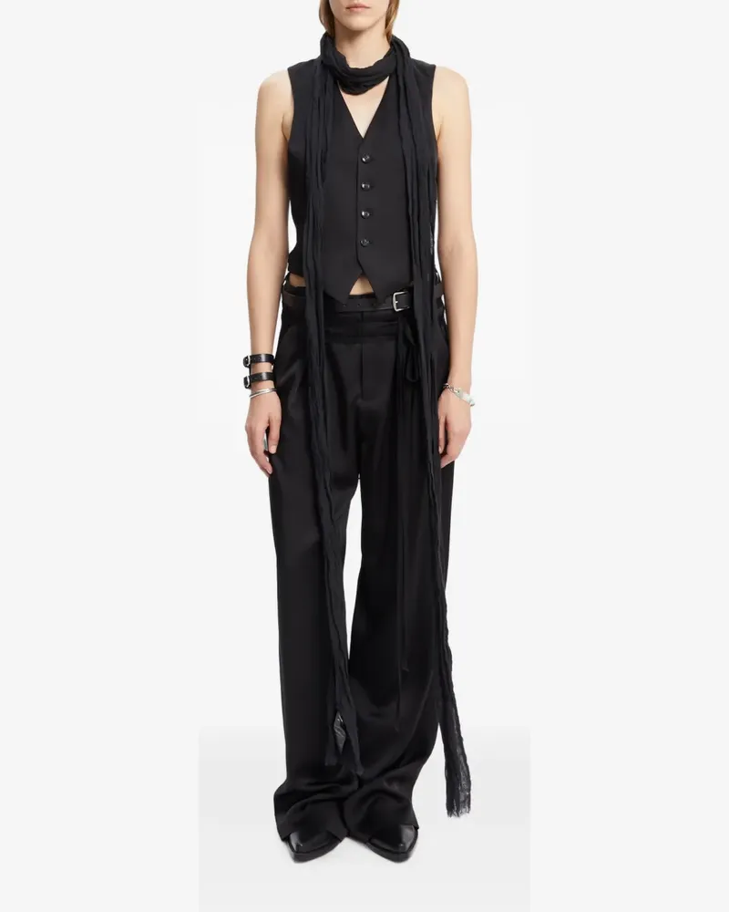 Ann Demeulemeester raw-edge frayed scarf - Schwarz Schwarz