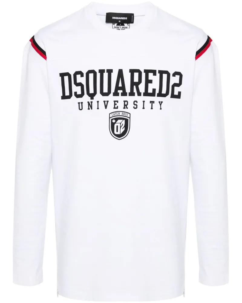 Dsquared2 Langarmshirt mit Streifendetail - Weiß Weiß