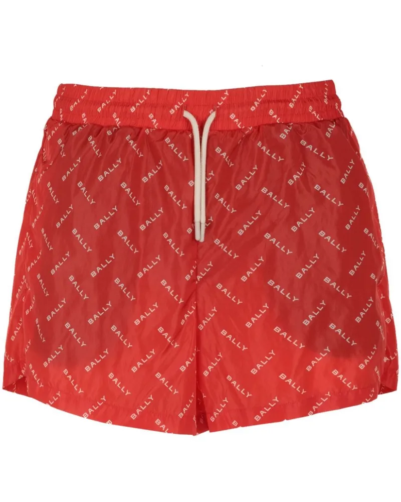 Bally Badeshorts mit Logo-Print - Rot Rot