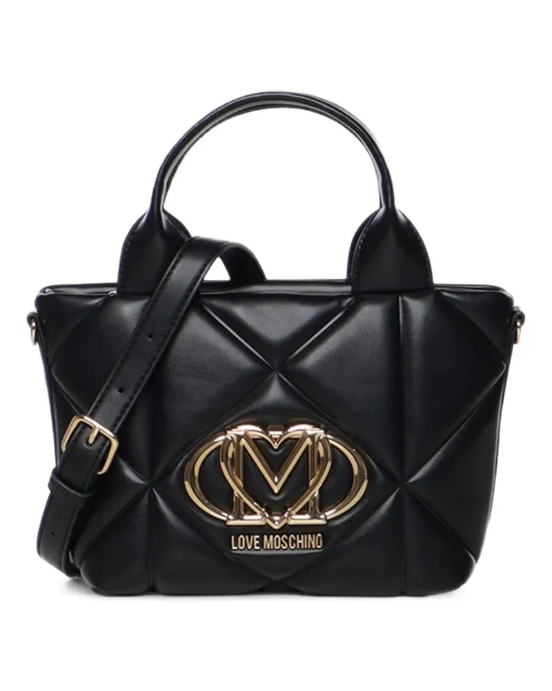 Moschino Tote Bag mit Logo-Schild - Schwarz Schwarz