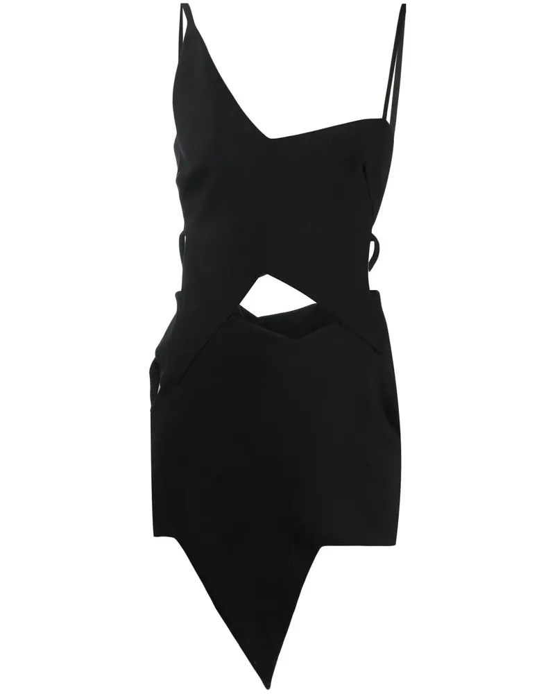 ATTICO Asymmetrisches Minikleid - Schwarz Schwarz